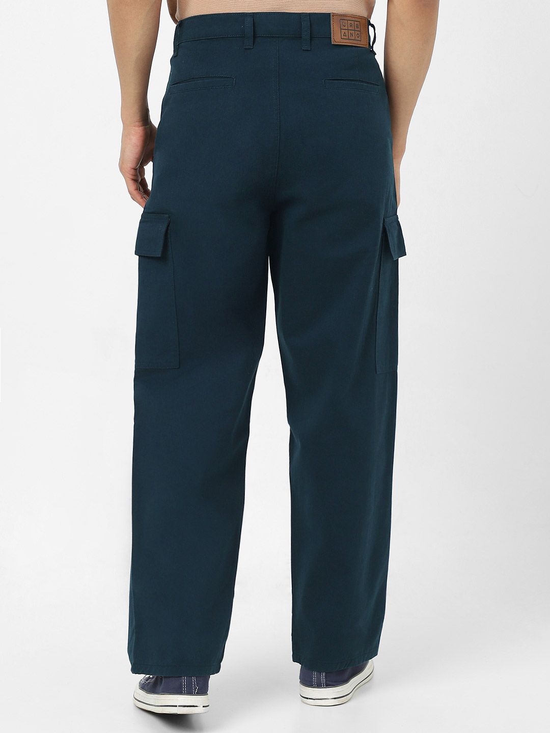 Urbano Fashion Men Loose Baggy Fit Pure Cotton Cargo Trouser