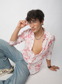 VASTRADO Men Classic Spread Collar Tie and Dye Printed Slim Fit Casual Shirt