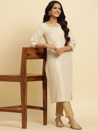 W Woven Design Sequinned Kurta