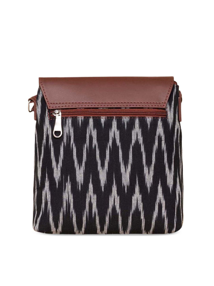 ZOUK Geometric Printed Structured Sling Bag