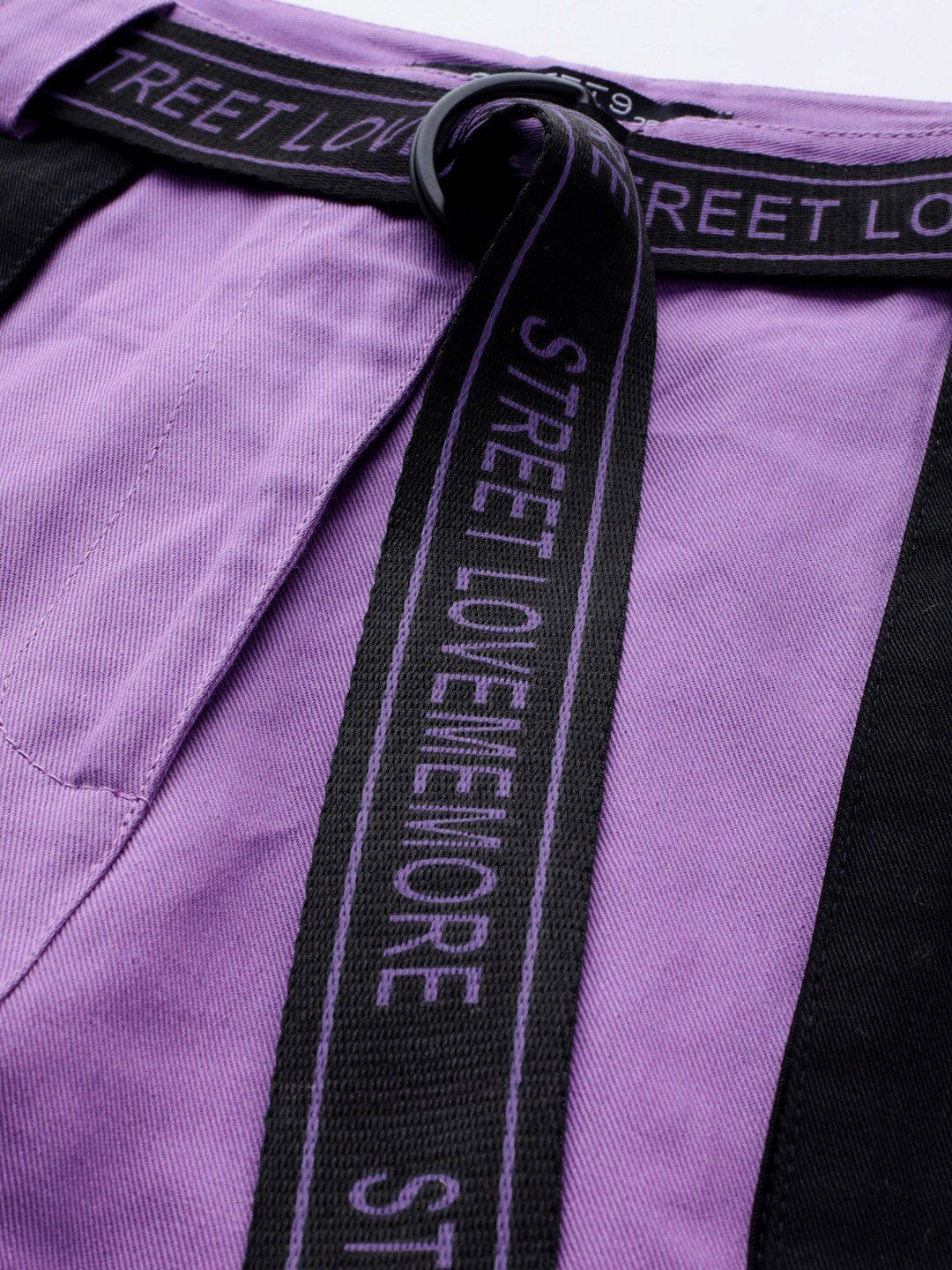 STREET 9 Women Lavender Regular Fit Solid Regular Trousers