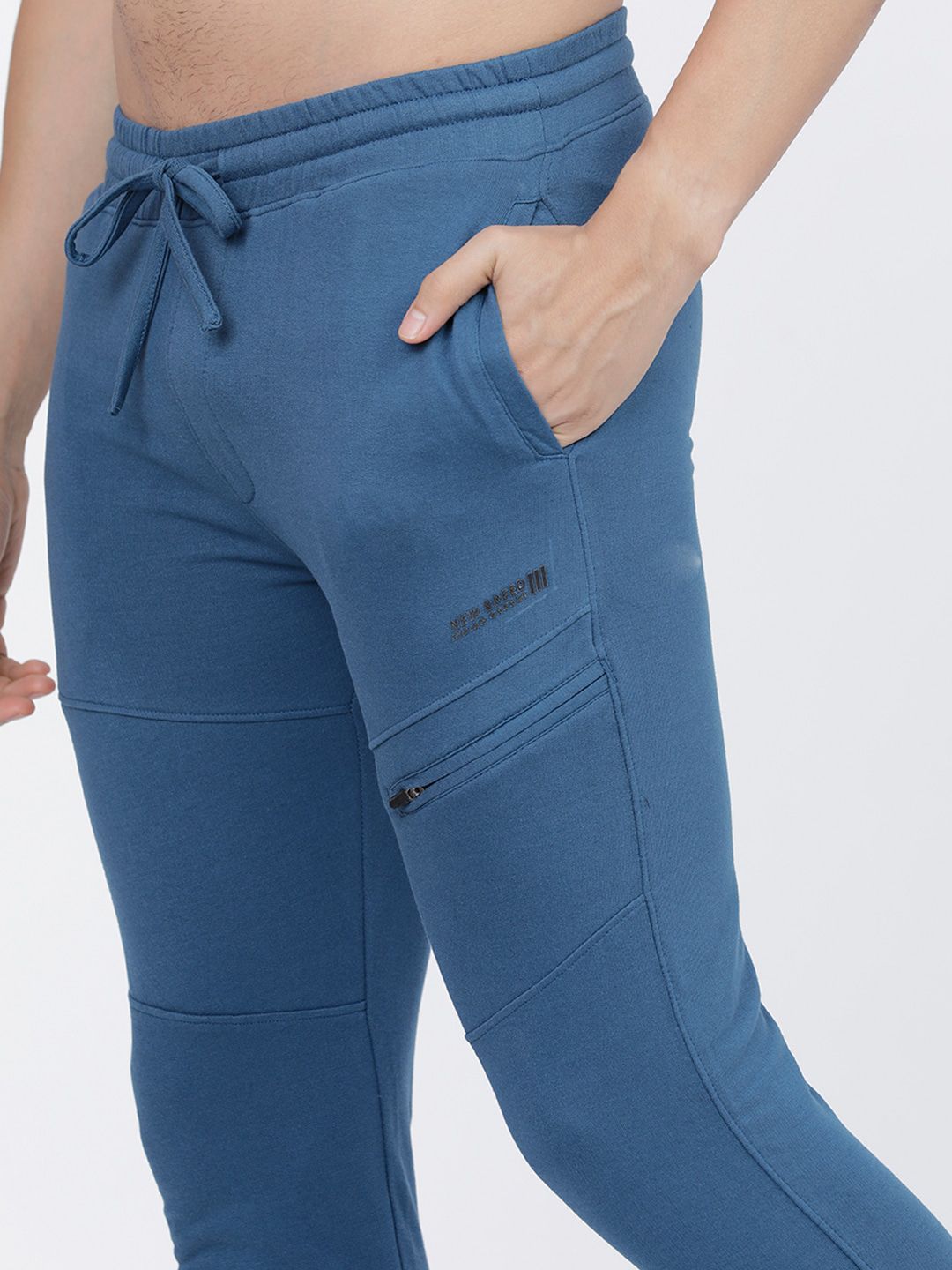The Indian Garage Co Men Blue Solid Slim-Fit Joggers