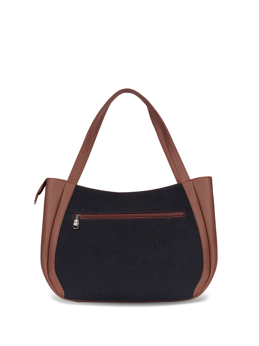 ZOUK Colourblocked Oversized Shopper Jute Shoulder Bag