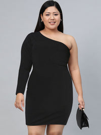 Tokyo Talkies Black One Shoulder Bodycon Dress