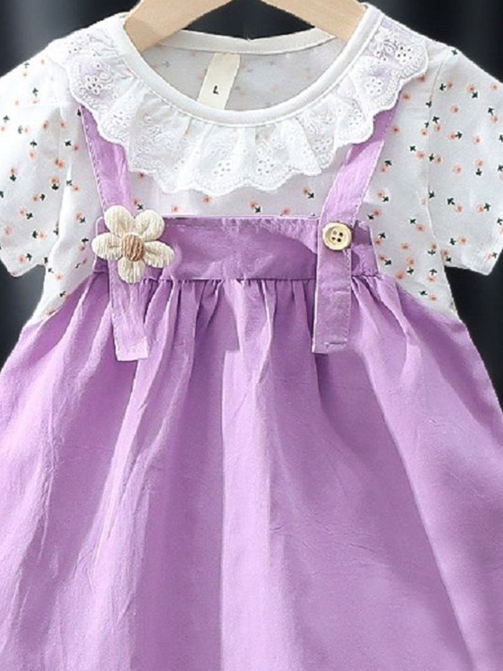 YK Girls Cotton Fit & Flare Dress