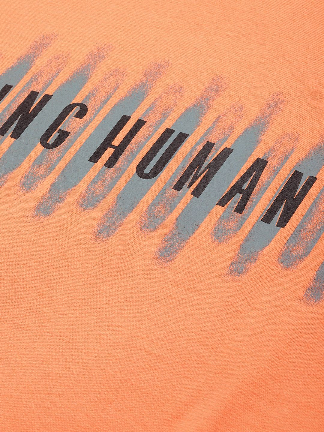 Being Human Men Orange & Black Typography Printed Pure Cotton T-shirt