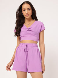 DressBerry Allure & Adventure Cropped Twisted Seersucker Co-Ords