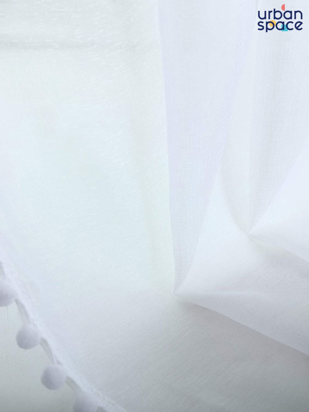 URBAN SPACE White Set of 2 Sheer Window Curtains