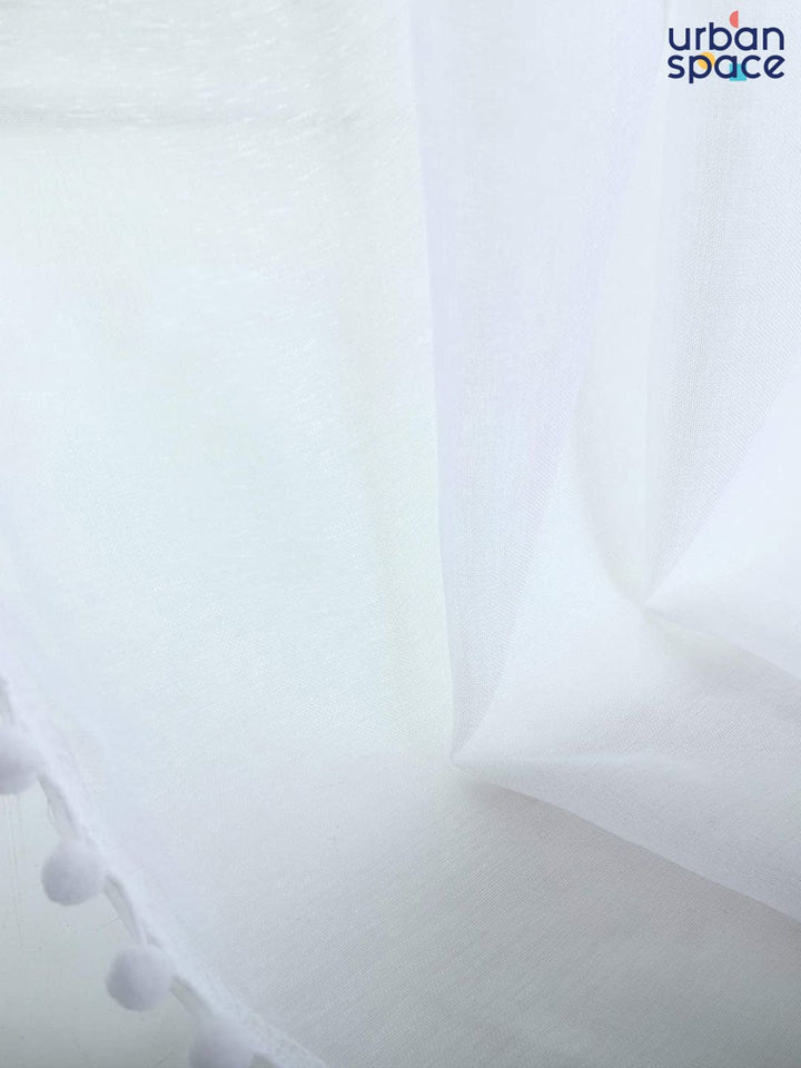 URBAN SPACE White Set of 2 Sheer Window Curtains
