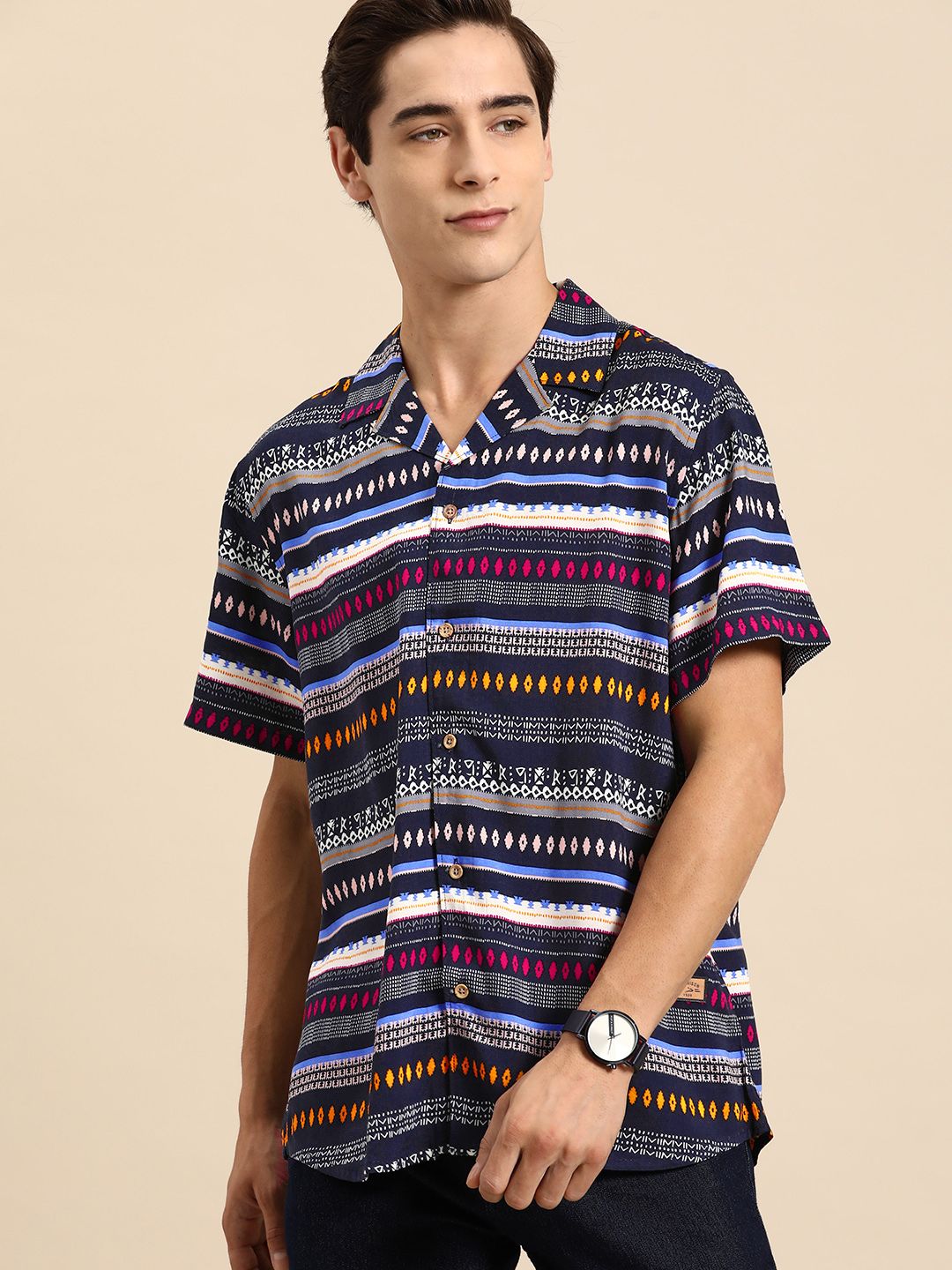 DENNISON Men Smart Block Printed Casual Shirt