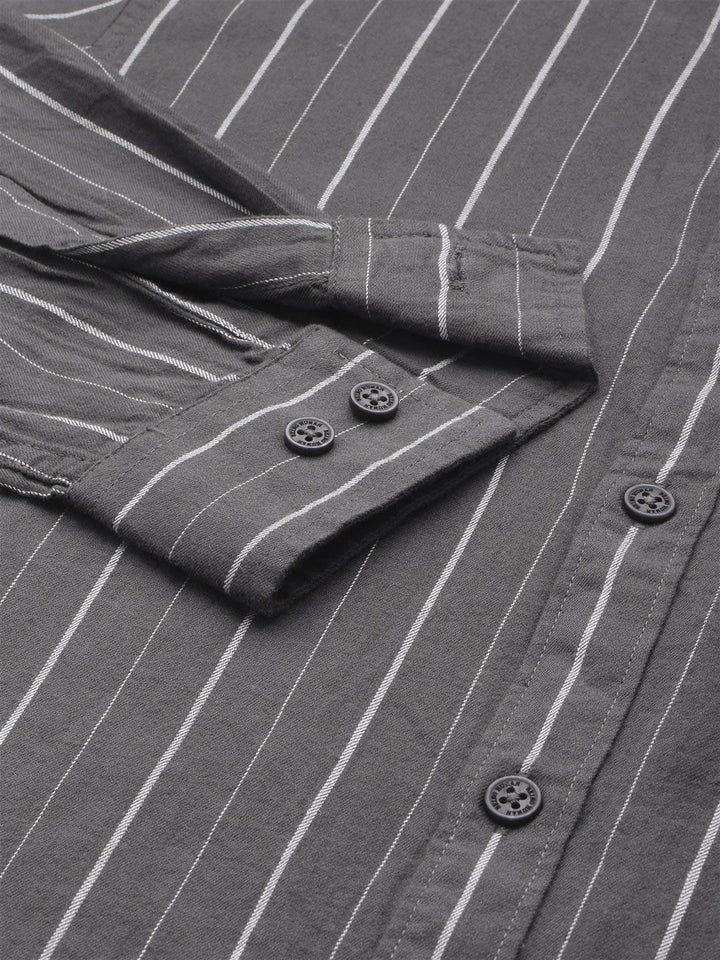 Being Human Pure Cotton Slim Fit Striped Casual Shirt