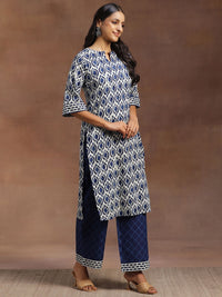 Libas Ethnic Motifs Printed Straight Pure Cotton Kurta with Palazzos & Dupatta