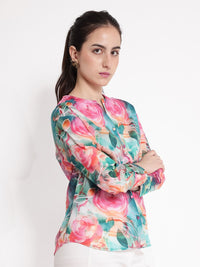 RAREISM Women Comfort Floral Printed Opaque Formal Shirt