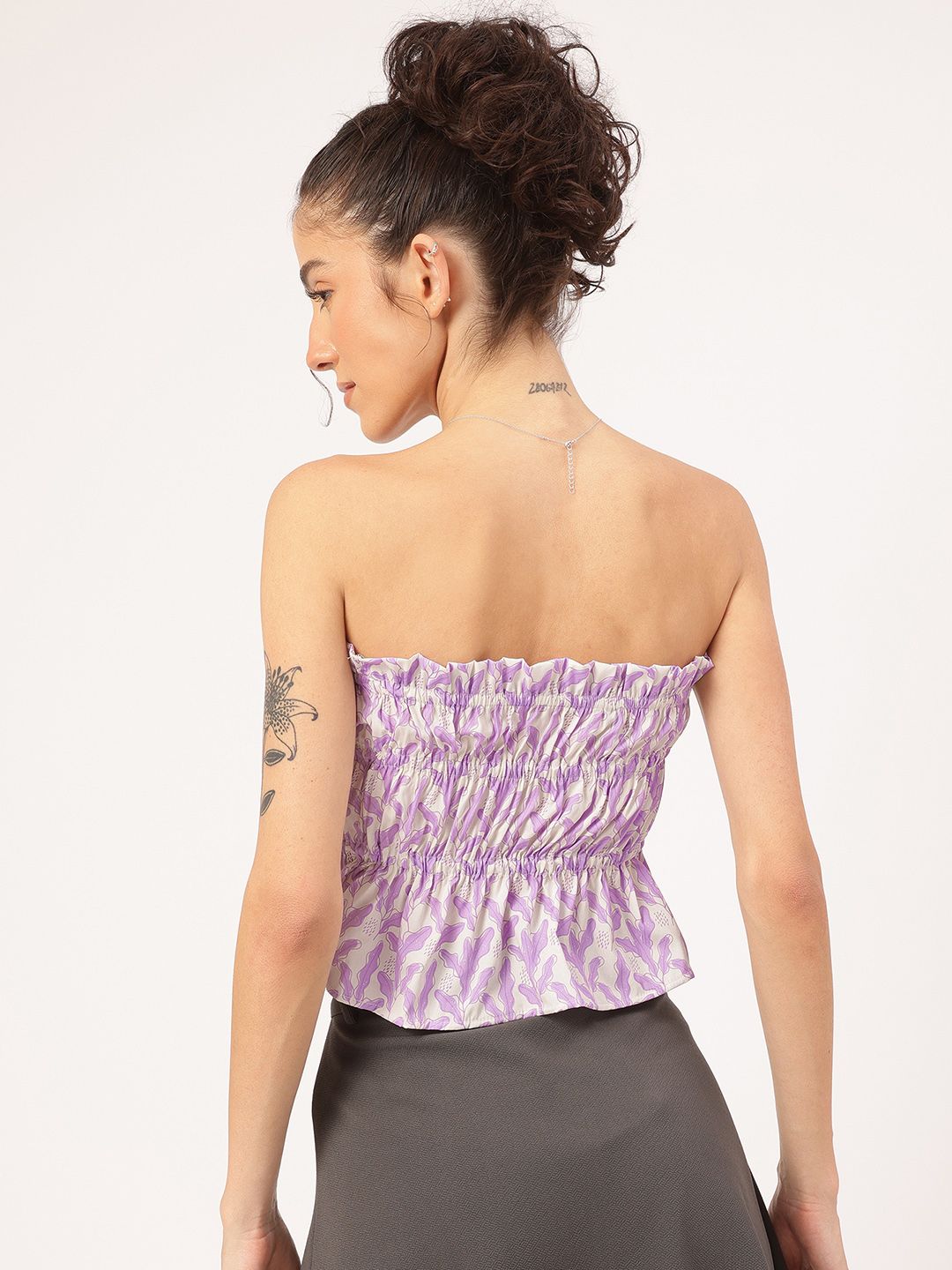 DressBerry Bloom Babe Smocked Floral Print Bandeau Top
