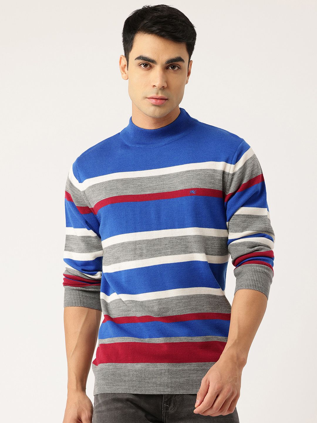 Monte Carlo High Neck Striped Pullover