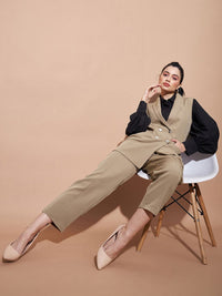 SASSAFRAS BASICS Comfort-Fit Shawl Collar Double-Breasted Longline Casual Blazer