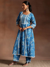 Libas Floral Printed Panelled Pure Cotton Kurta with Palazzos