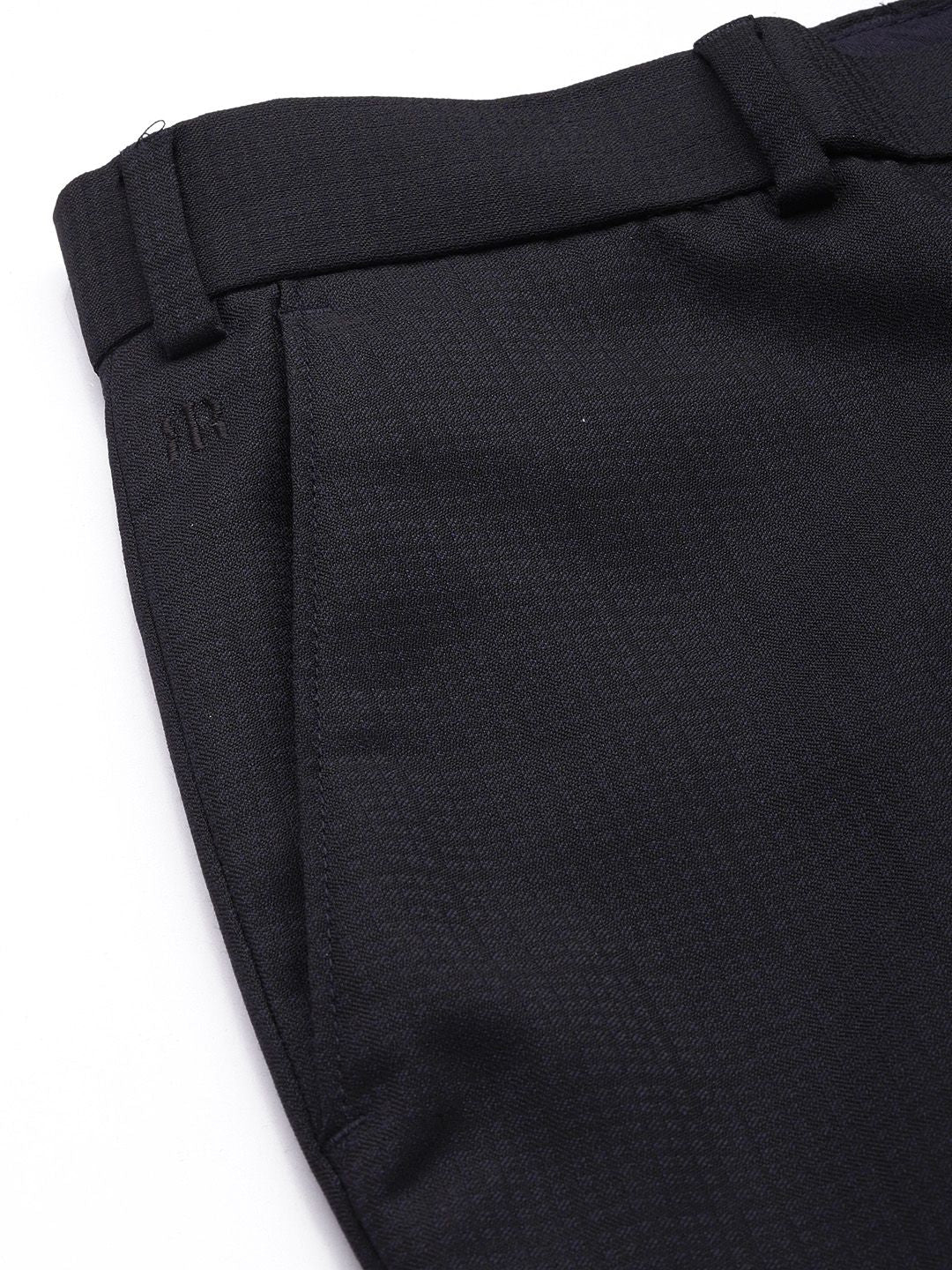 Raymond Men Mid-Rise Self Design Slim Fit Textured Formal Trousers