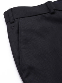 Raymond Men Mid-Rise Self Design Slim Fit Textured Formal Trousers