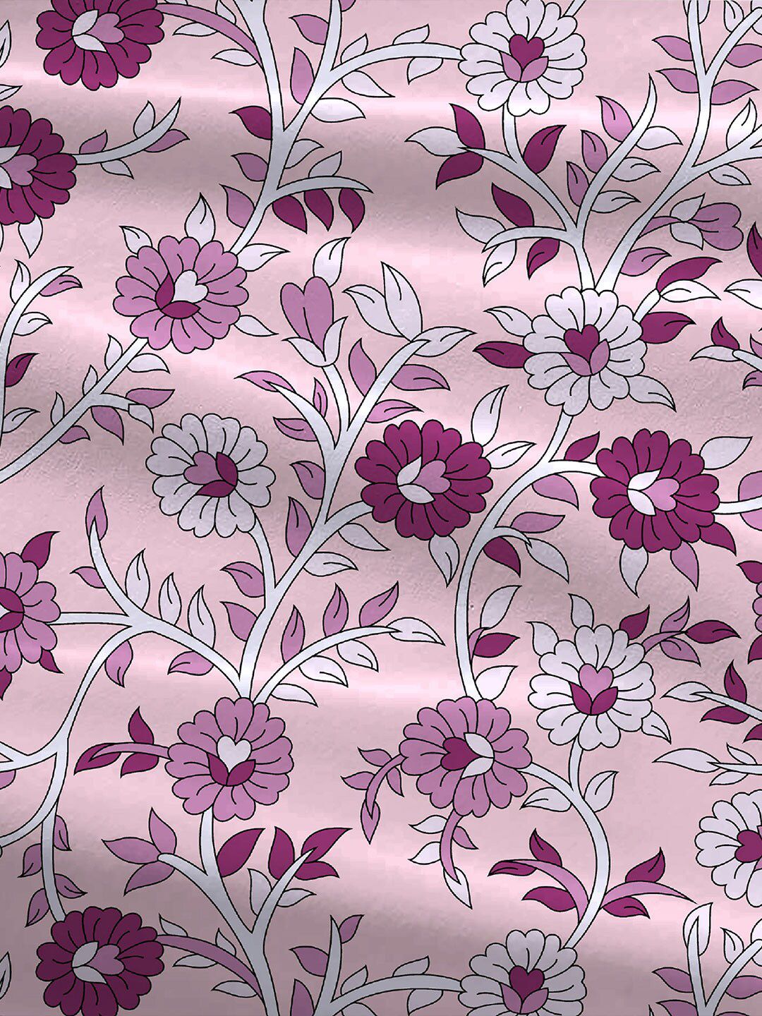 TRIDENT Desert Gardern Pink Urban Comfort Flat 144TC Queen Cotton Bedsheet Set
