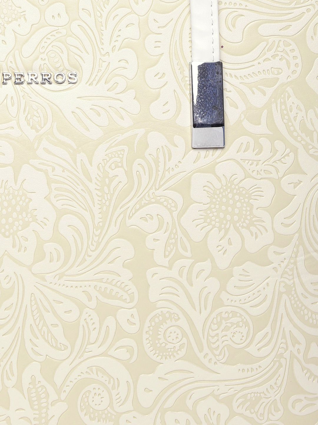 Lino Perros Cream-Coloured Self Design Shoulder Bag