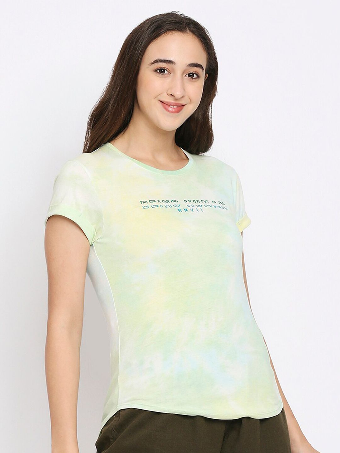 Being Human Women Green Printed T-shirt
