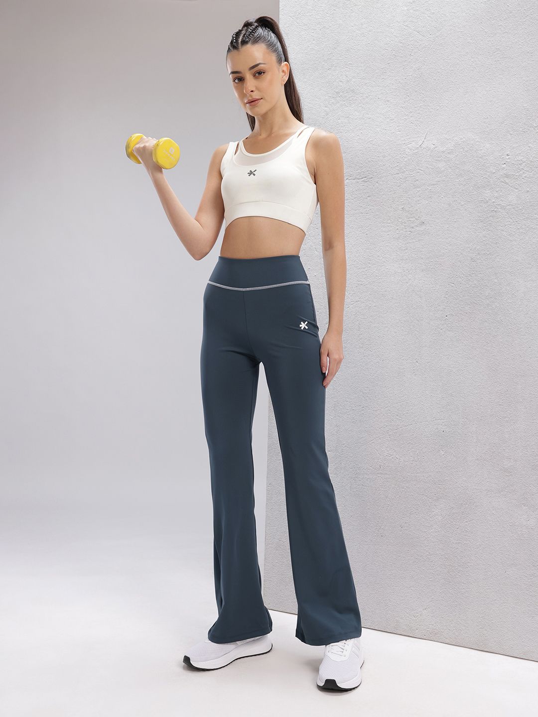 HRX by Hrithik Roshan Women Mid-Rise Rapid-Dry Wide Leg Training Tights