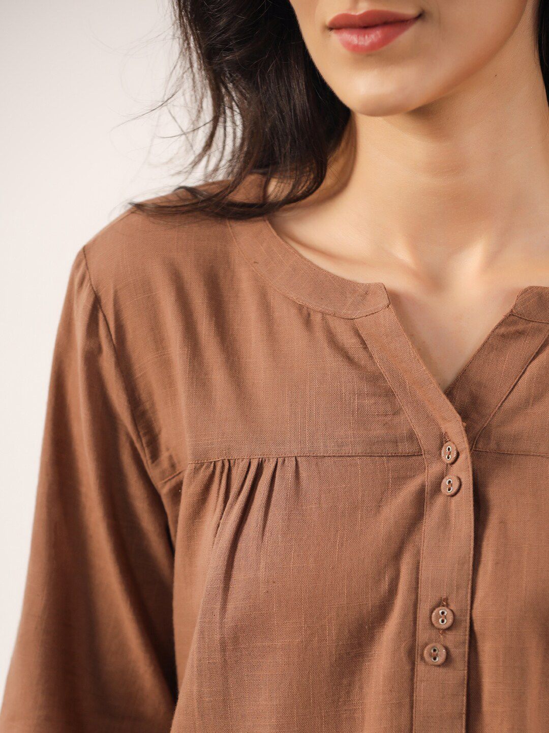 SANSKRUTIHOMES Mandarin Collar Pure Cotton Night suit