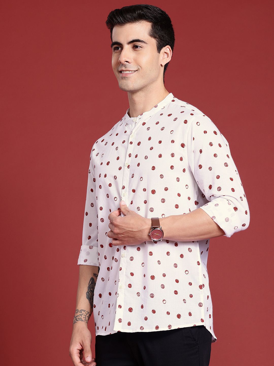 Anouk Pure Cotton Geometric Printed Casual Shirt