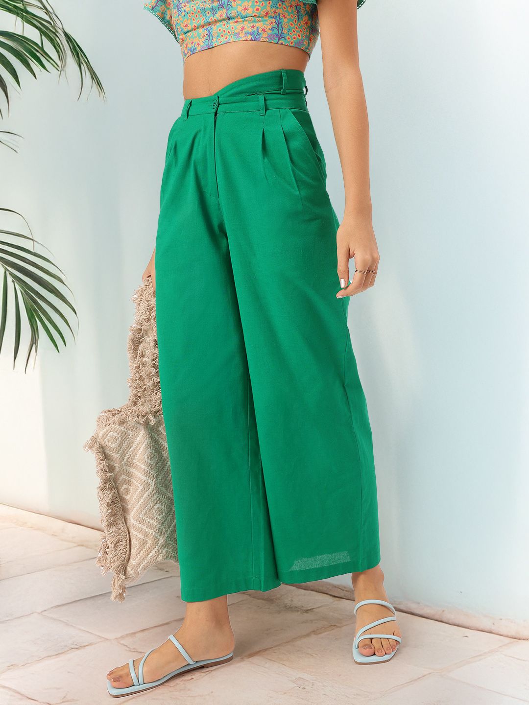 DressBerry Women Modern Monarch Asymmetric Waist Pleated Formal Trousers
