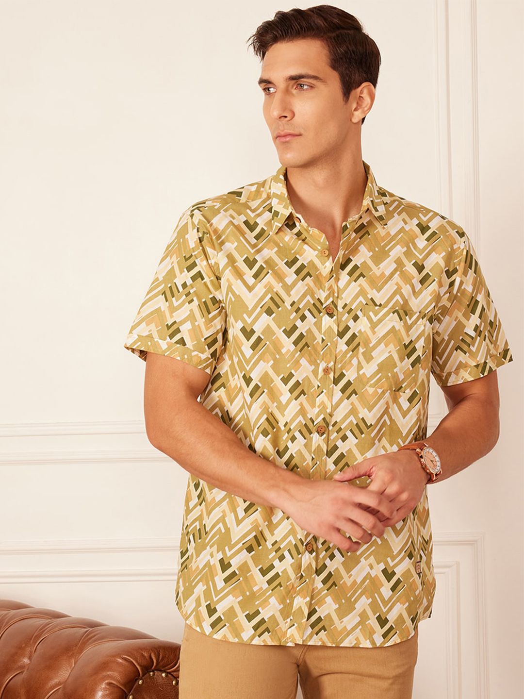 DENNISON Smart Block Printed Casual Shirt