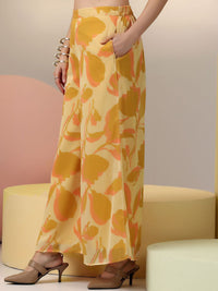 Libas Beige Floral Printed V-Neck Tunic with Palazzo