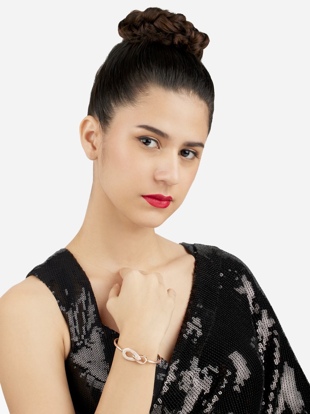 Set Mutiara Zaveri 2 Gelang Kada Bersalut Emas Cubic Zirconia Bersalut Emas