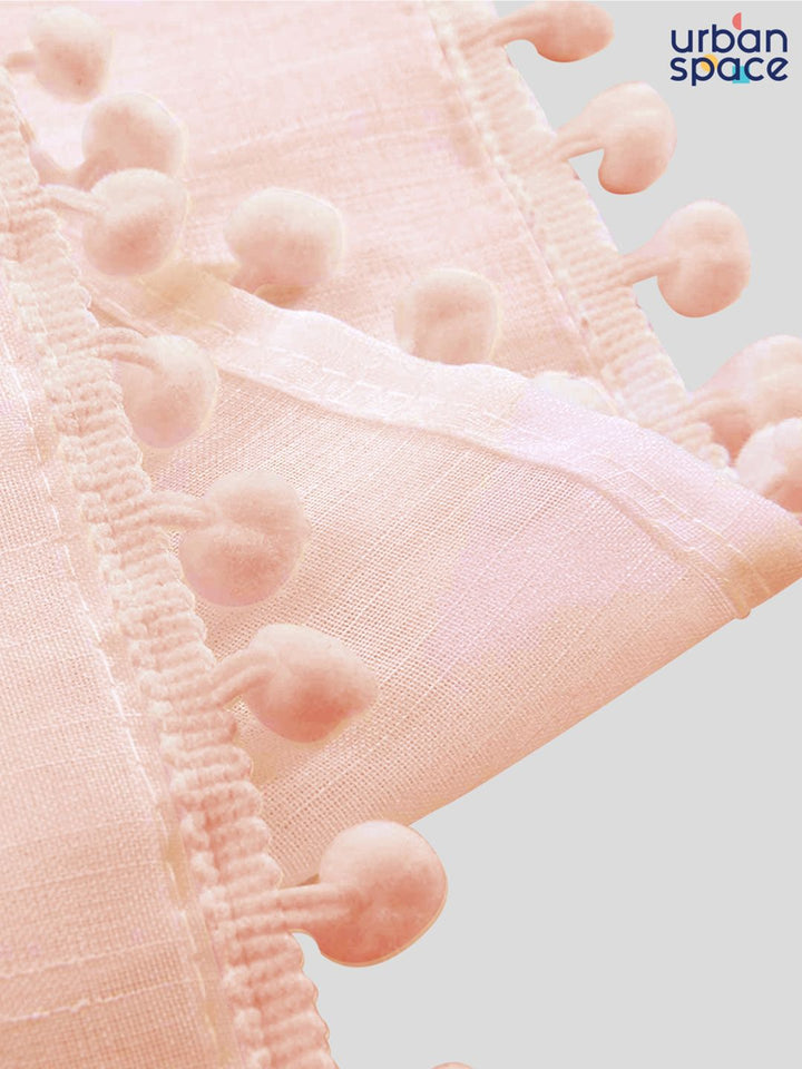 URBAN SPACE Pink Set of 2 Sheer Door Curtain
