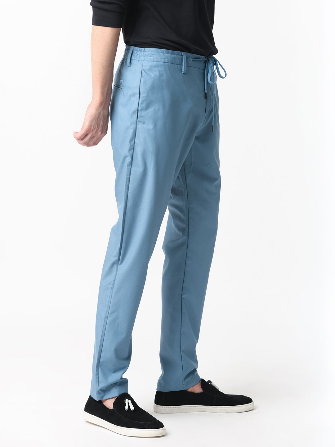 RARE RABBIT Men Aux Drawstring Slim Fit Mid-Rise Trouser