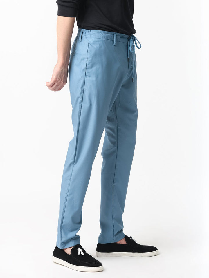 RARE RABBIT Men Aux Drawstring Slim Fit Mid-Rise Trouser
