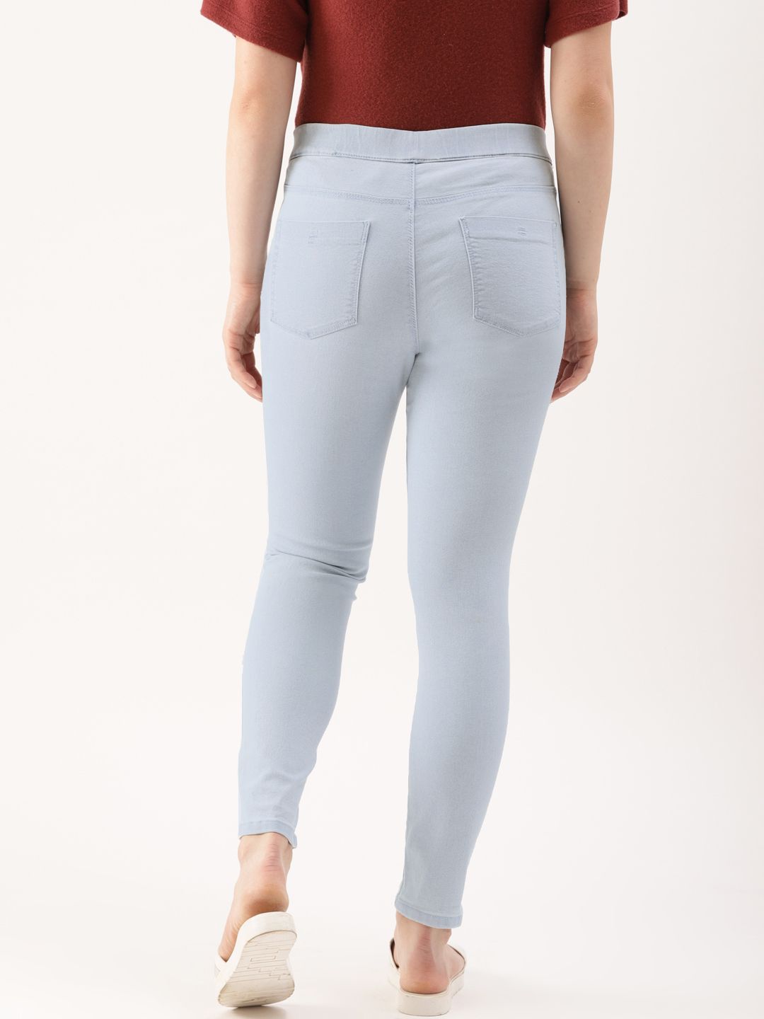 DressBerry Women Pack of 2 Solid Super Skinny Fit Ankle-Length Denim Jeggings