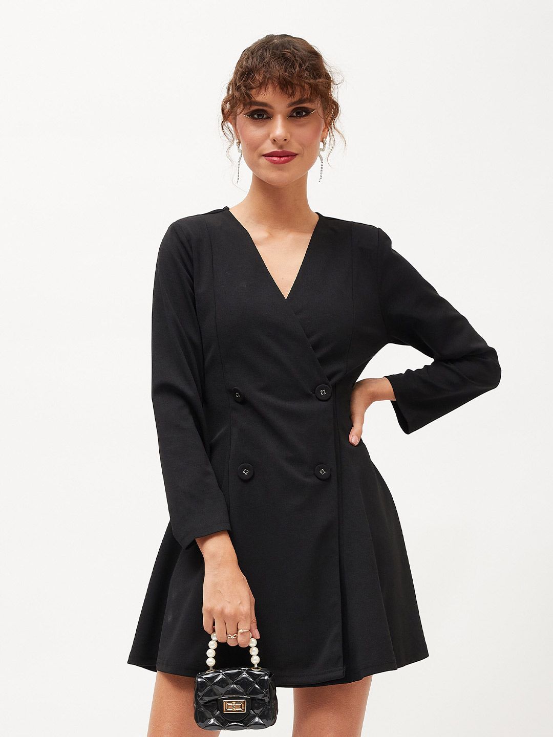 SASSAFRAS V-Neck A-Line Mini Dress