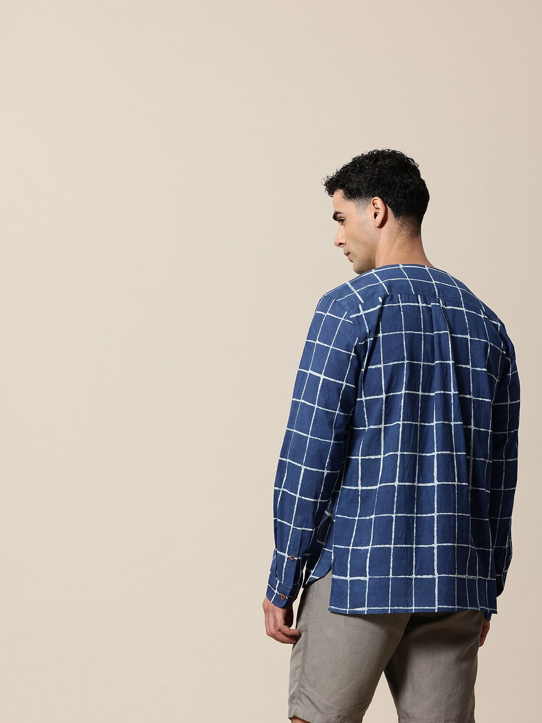 Mr Bowerbird Dabu Hand Block Printed Organic Cotton Opaque Casual Shirt