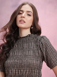 DressBerry Smocked Checked Top
