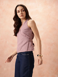 all about you Sleeveless Cotton Wrap Top
