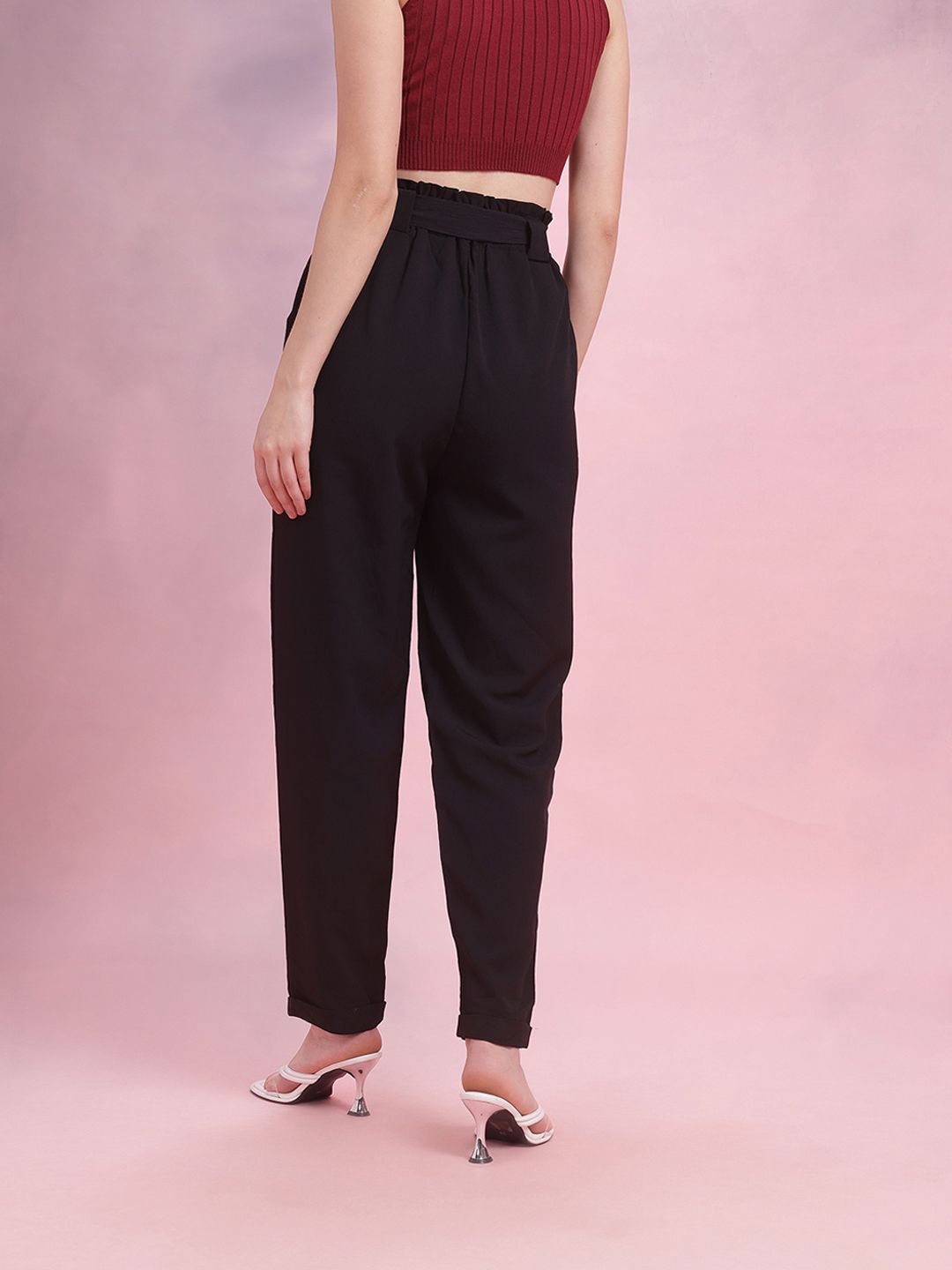 DressBerry Women Belted Trousers