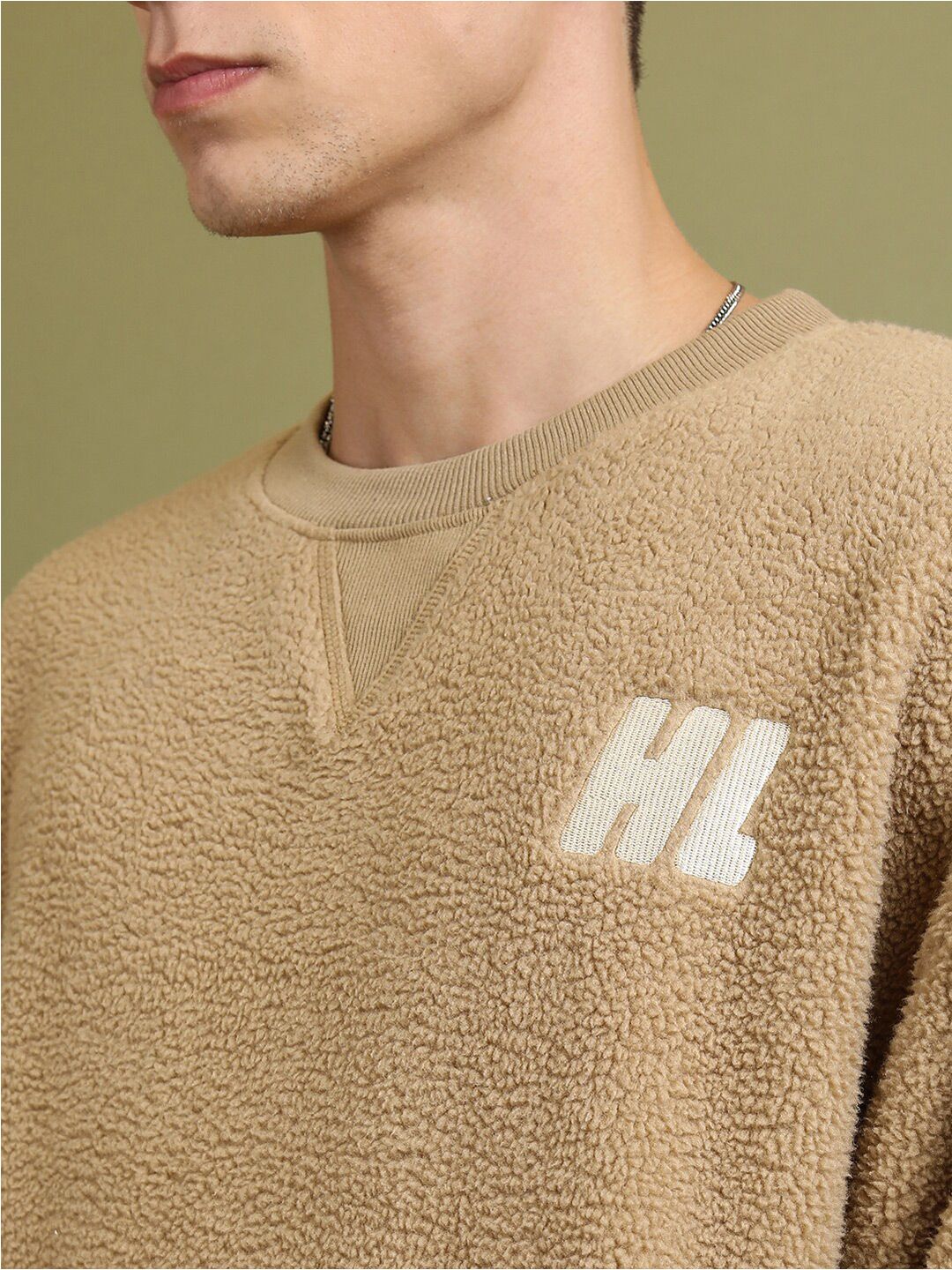 HIGHLANDER Brown Oversized Drop Shoulder Sleeves Sweatshirt