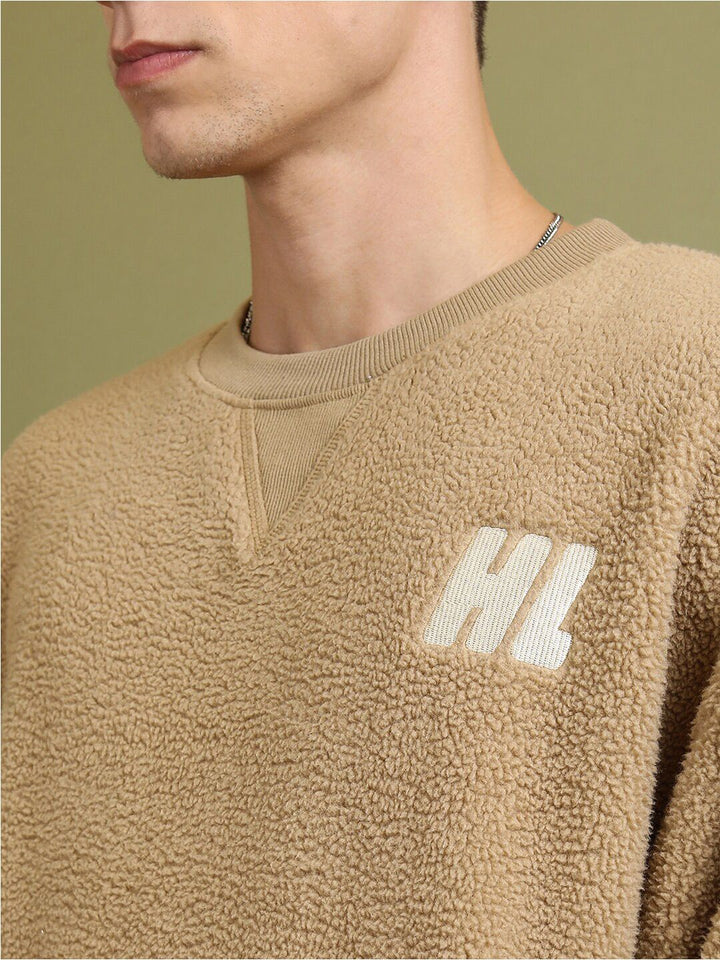 HIGHLANDER Brown Oversized Drop Shoulder Sleeves Sweatshirt