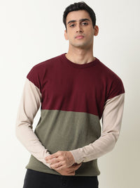 RARE RABBIT Men Tanko Slim Fit Colourblocked Pullover Sweater