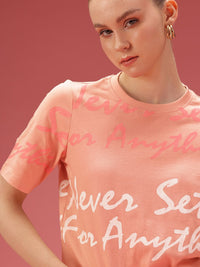 DressBerry Pure Cotton Typography Printed T-shirt
