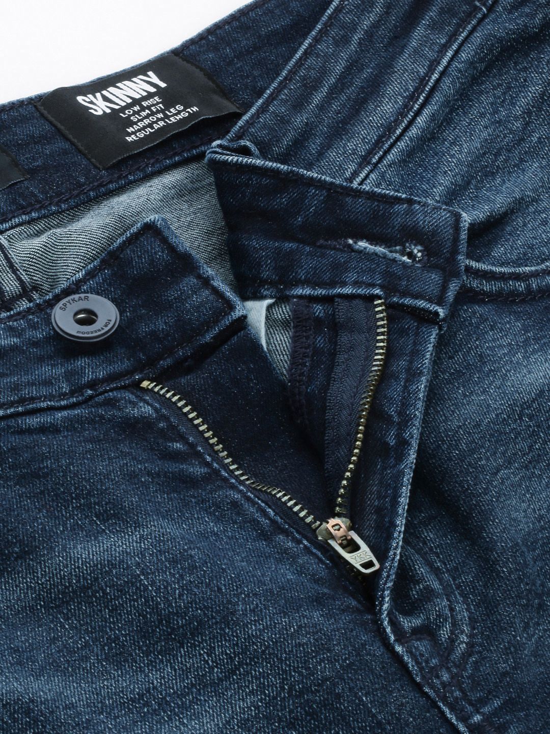 SPYKAR Men Skinny Fit Low-Rise Heavy Fade Stretchable Jeans