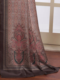 Saree mall Brown & Sea Green Ethnic Motifs Printed Silk Sarees