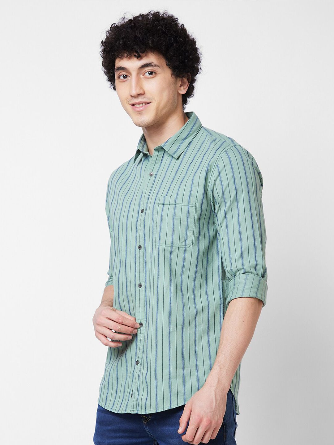SPYKAR Striped Cotton Casual Shirt