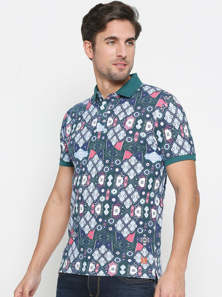 Being Human Geometric Printed Polo Collar T-shirt